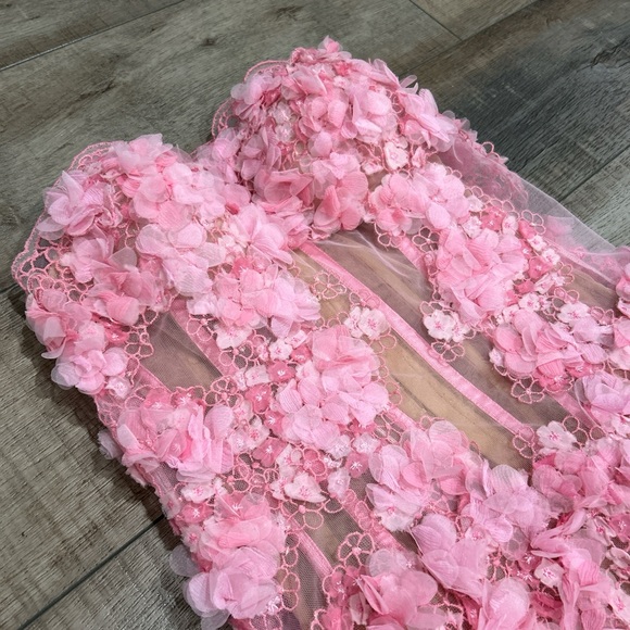 Ermanno Scervino ss24 Spring 2024 pink flower applique strapless corset dress - Picture 5 of 12